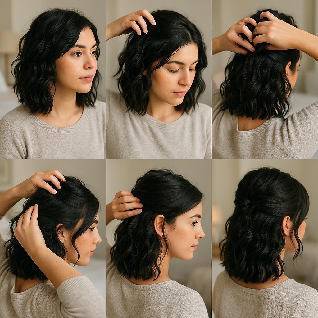 Semi recogido con ondas naturales