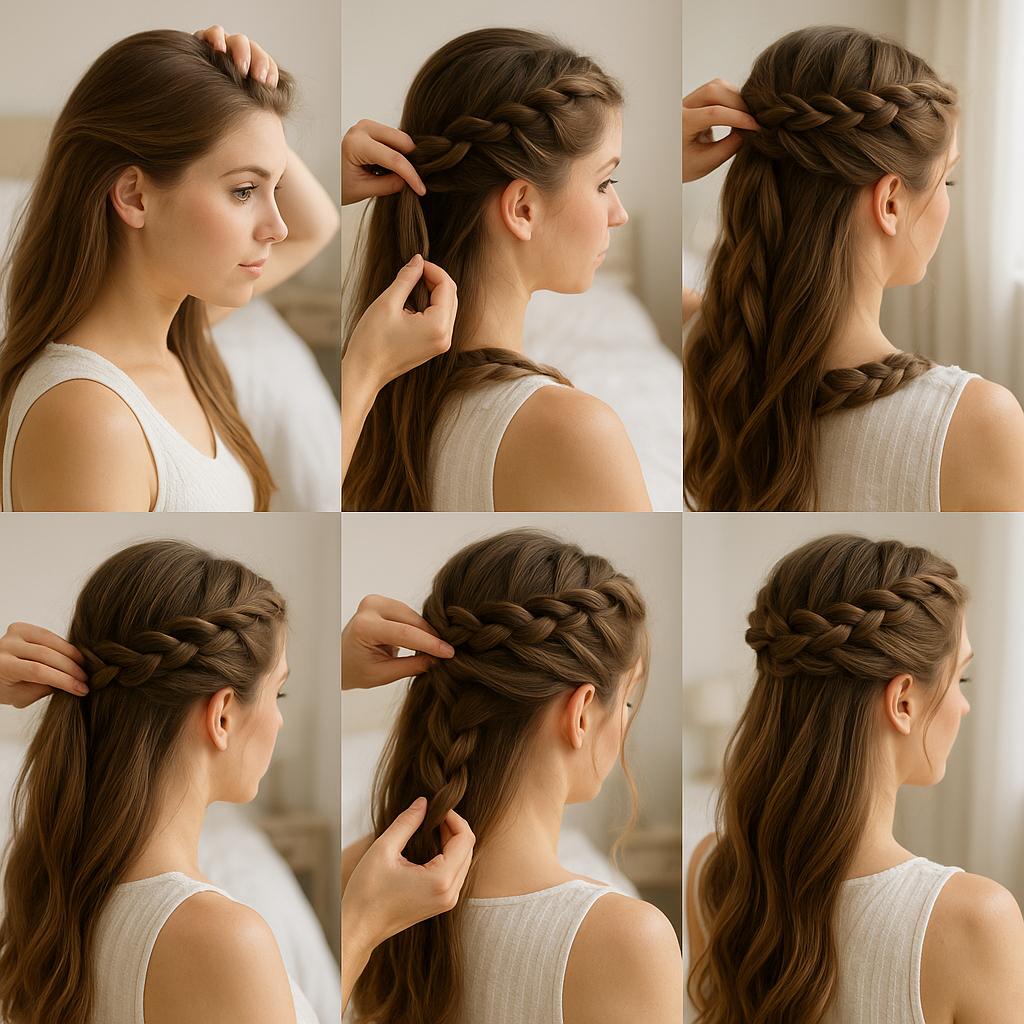 Trenza corona con volumen