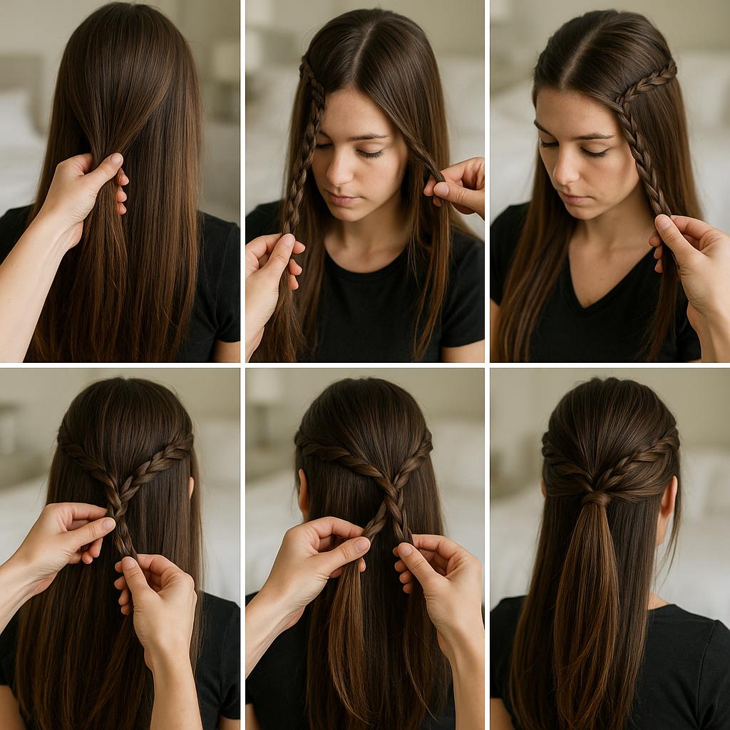 Media cola con detalles trenzados