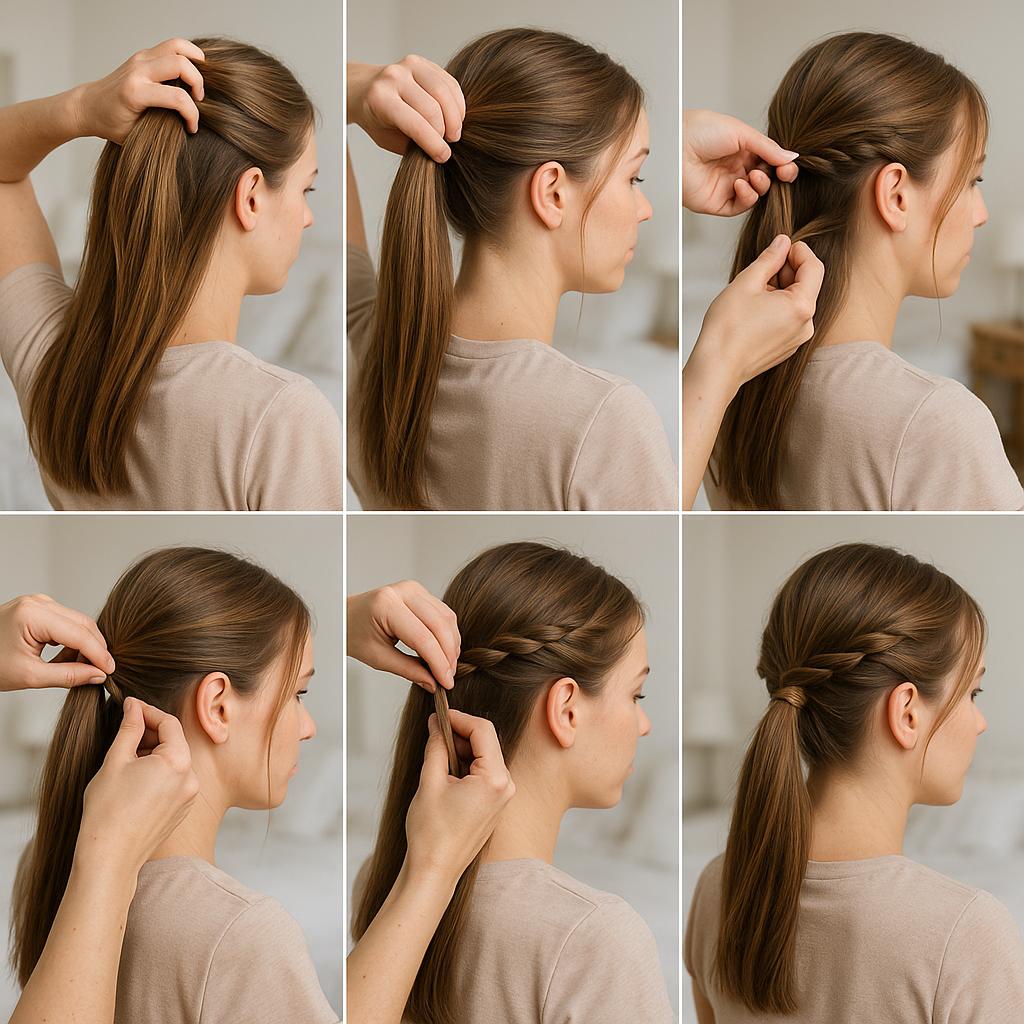 Media cola con detalles trenzados