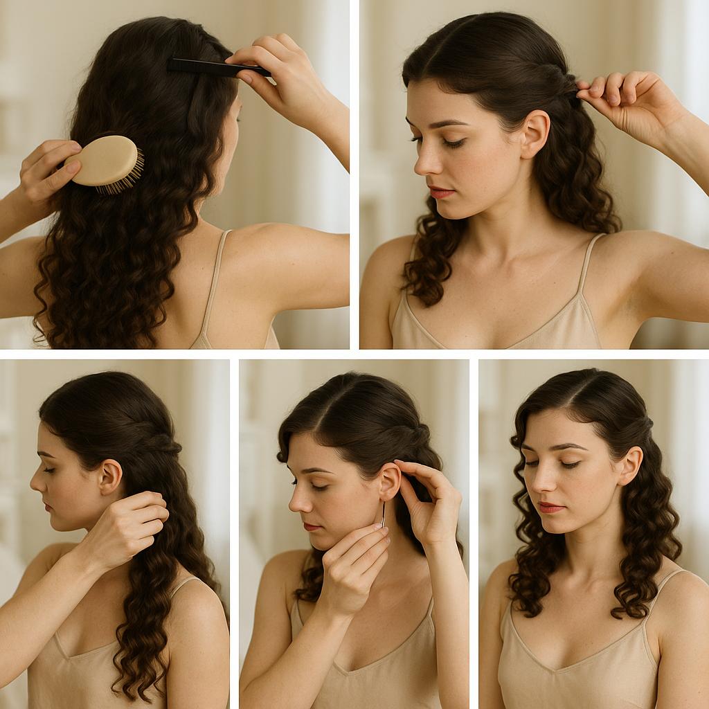 Semi recogido con rizos definidos