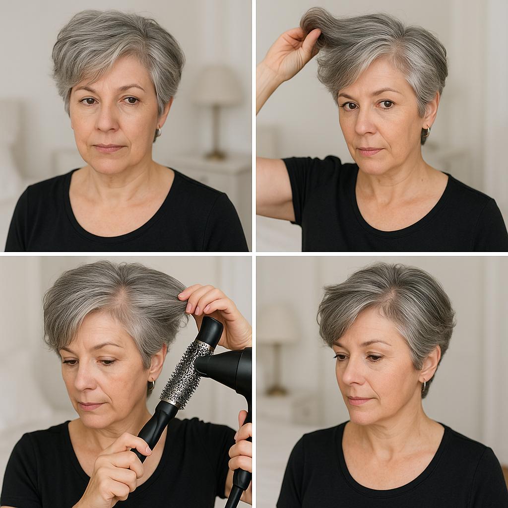Flequillo lateral con volumen
