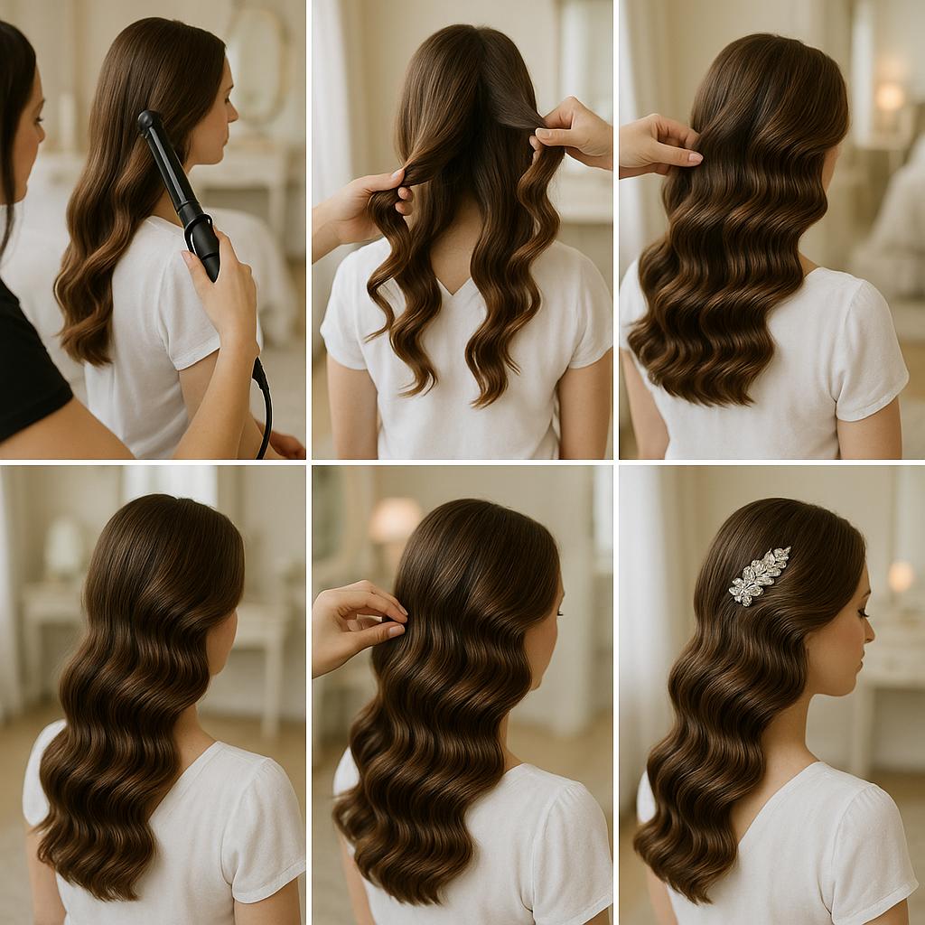 Ondas vintage con accesorio brillante