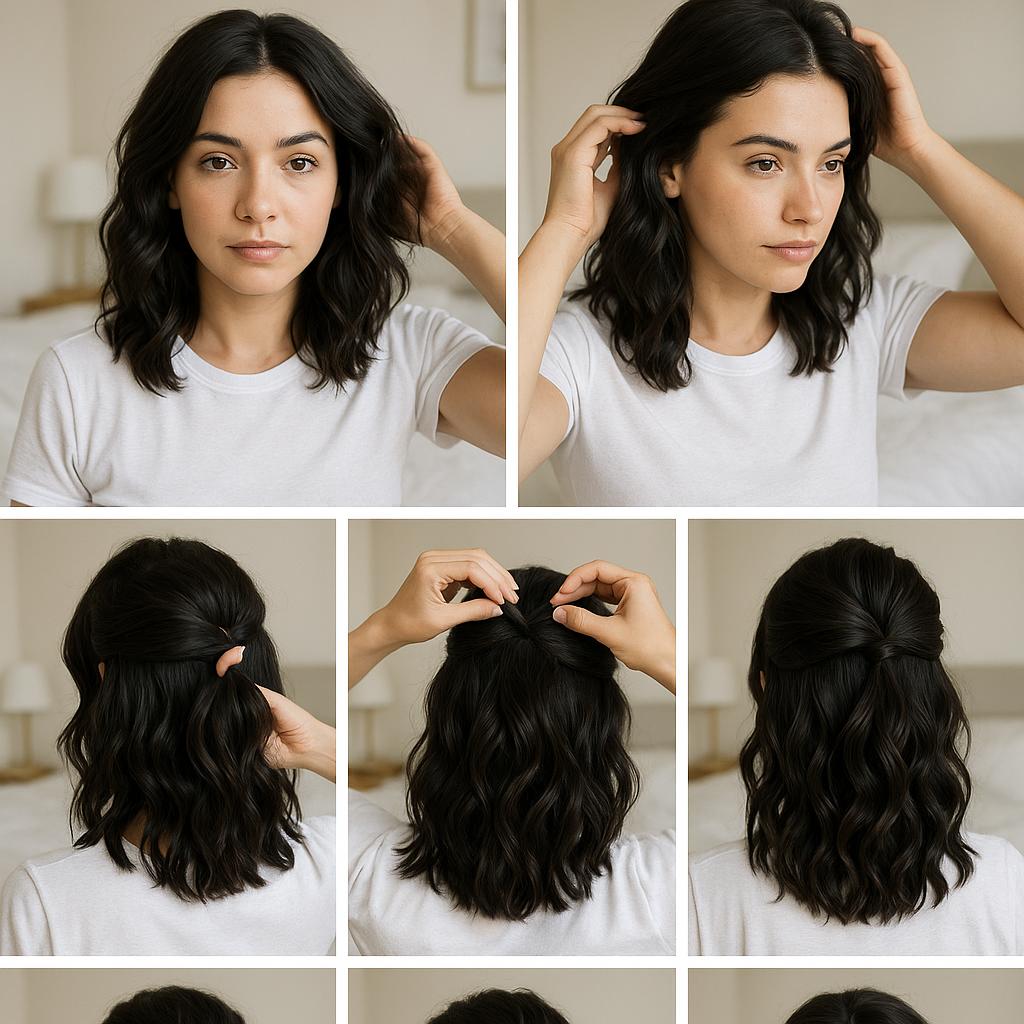 Semi recogido con ondas naturales