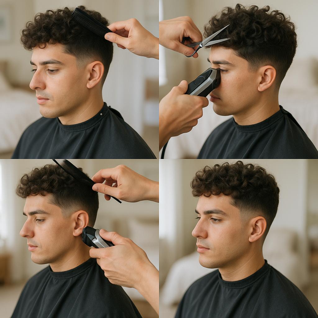Corte degradado con rizos naturales