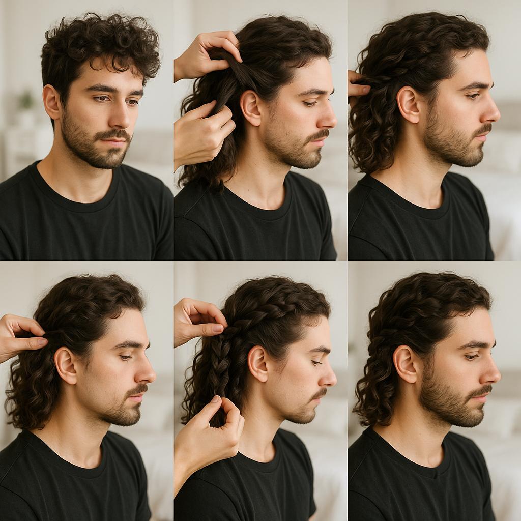 Trenza de lado con rizos suaves