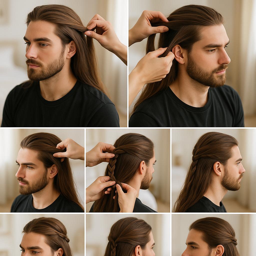 Semi recogido con trenza discreta