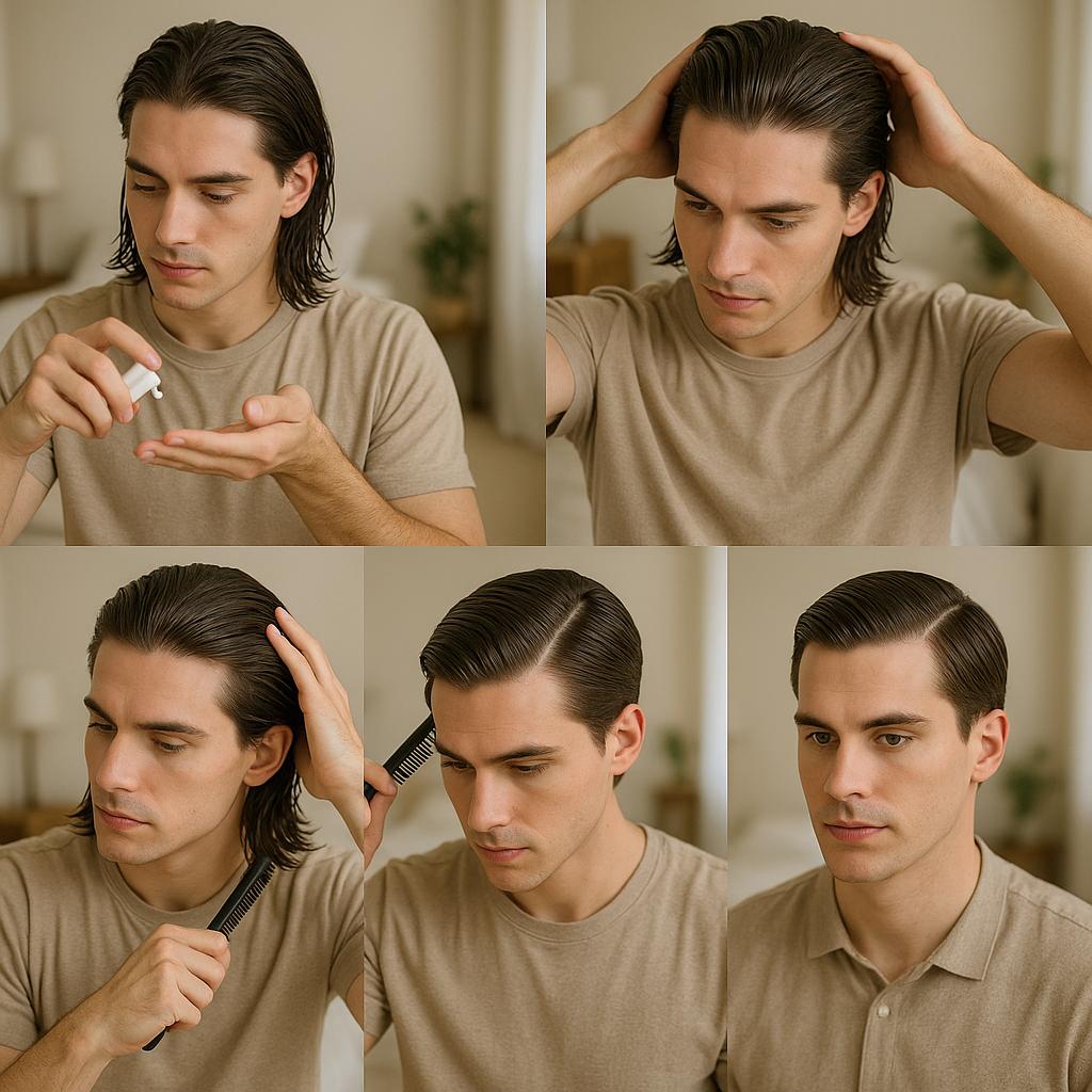 Peinado clásico con raya al lado