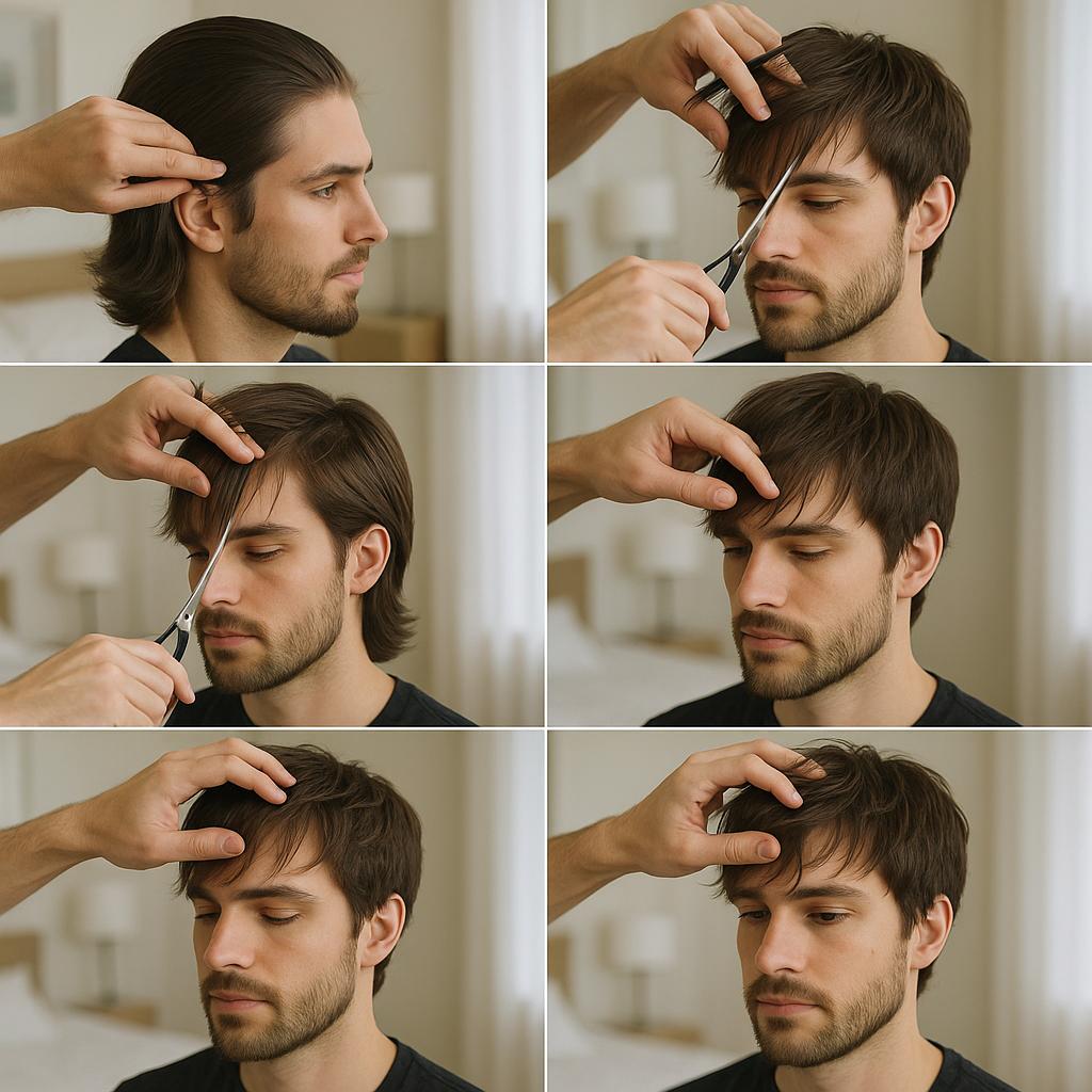 Media melena con flequillo despeinado