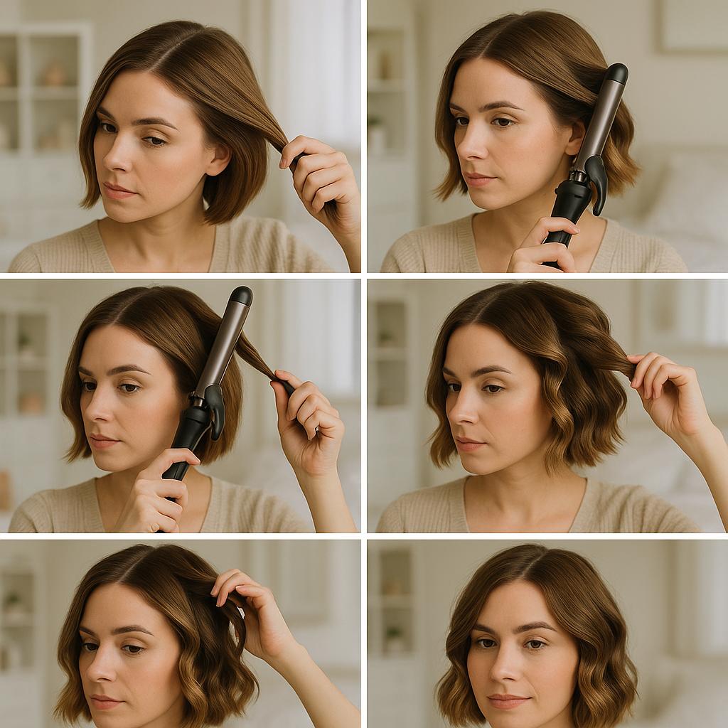 Ondas suaves en cabello corto