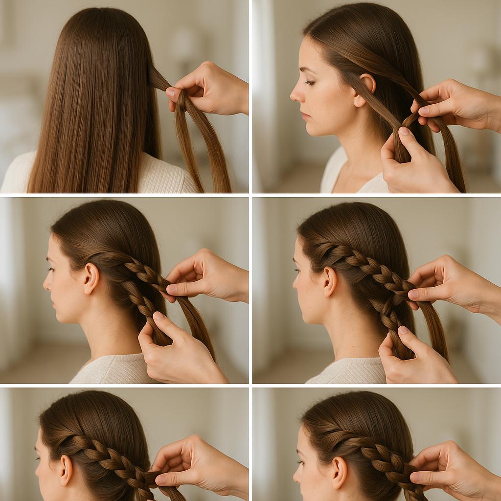 Trenza doble cruzada en forma de corona