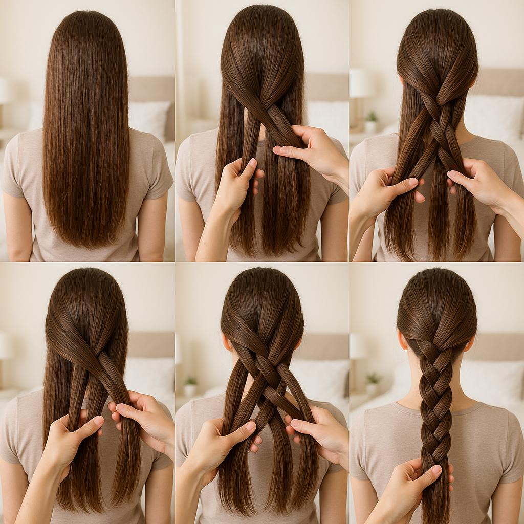 Trenza clásica de cuatro cabos