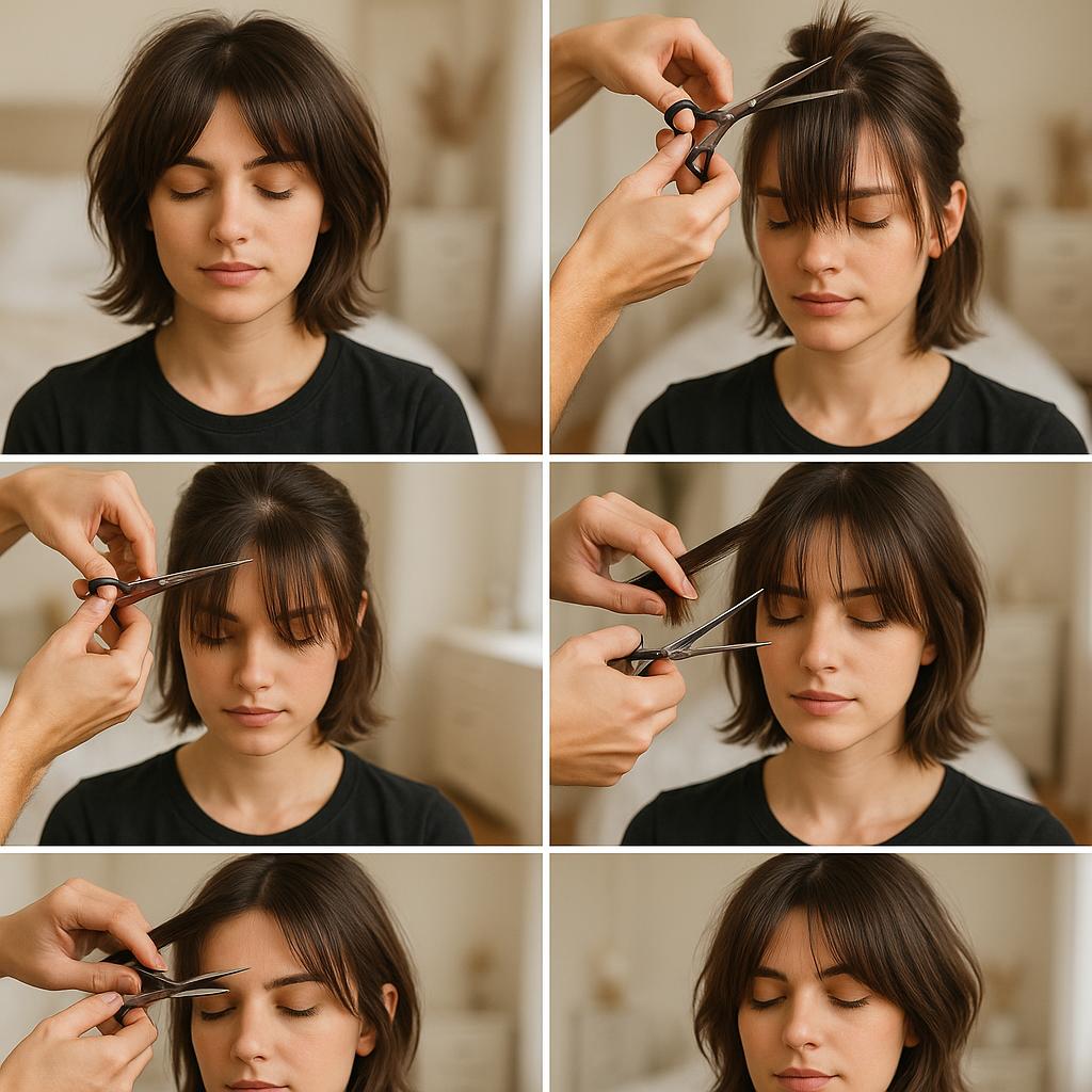 Corte shaggy con flequillo largo