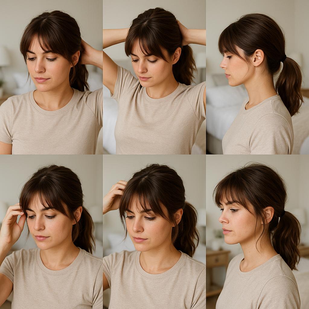 Media cola baja con flequillo despeinado