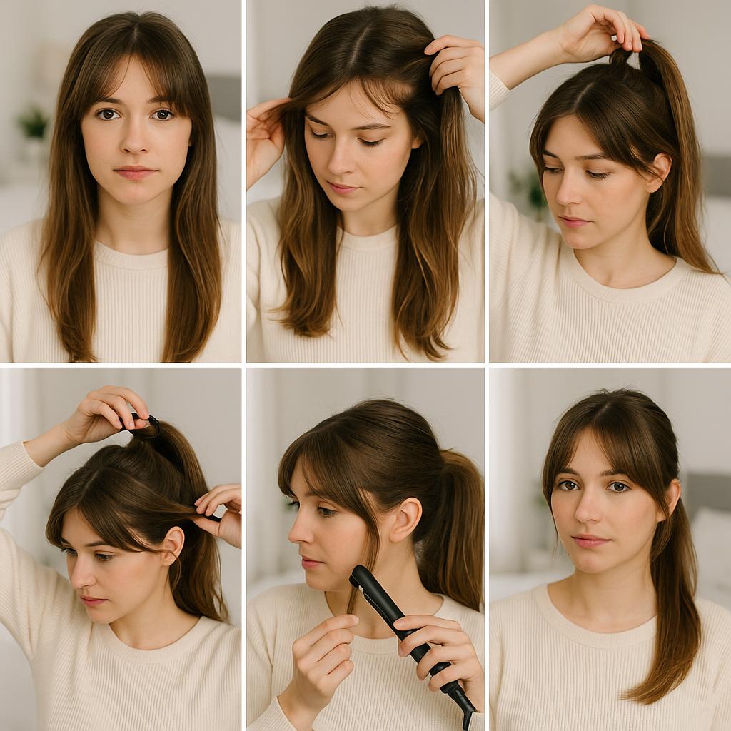 Media cola con flequillo cortina