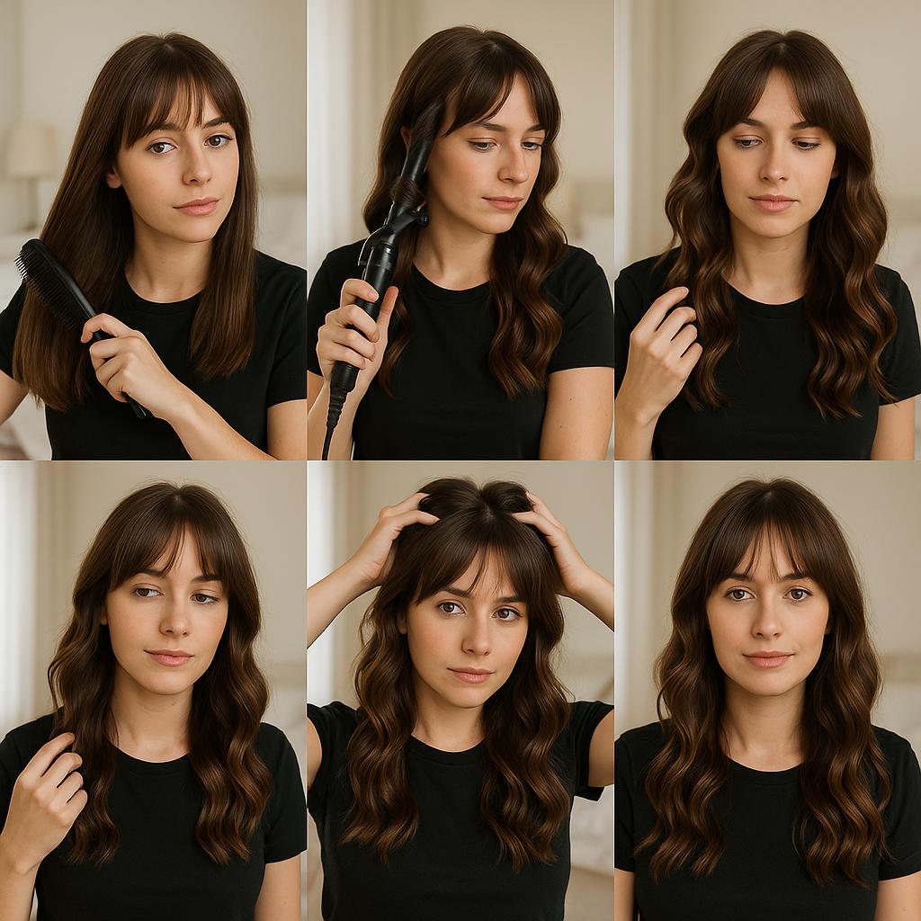 Ondas naturales con flequillo desfilado