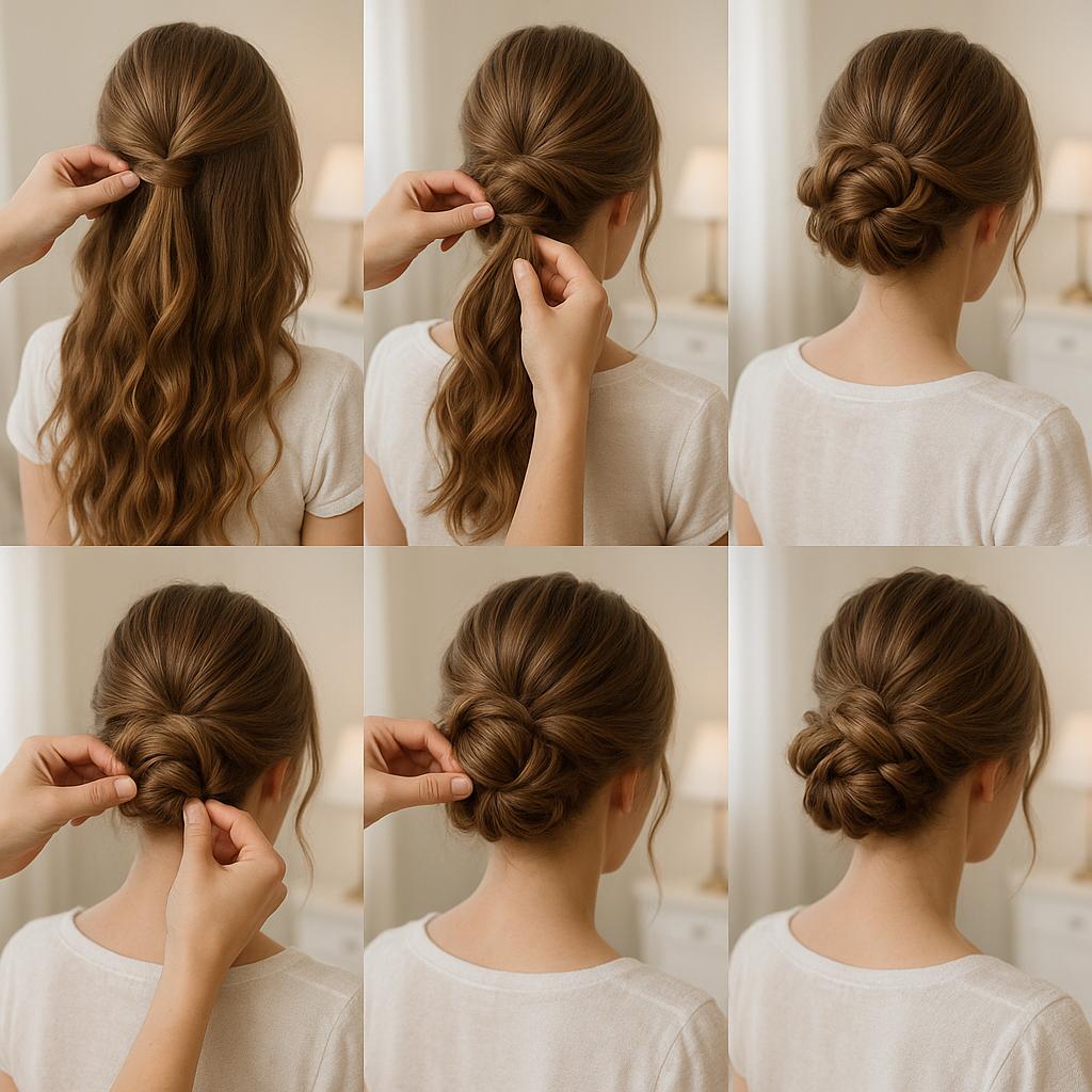 Recogido romántico con flores silvestres