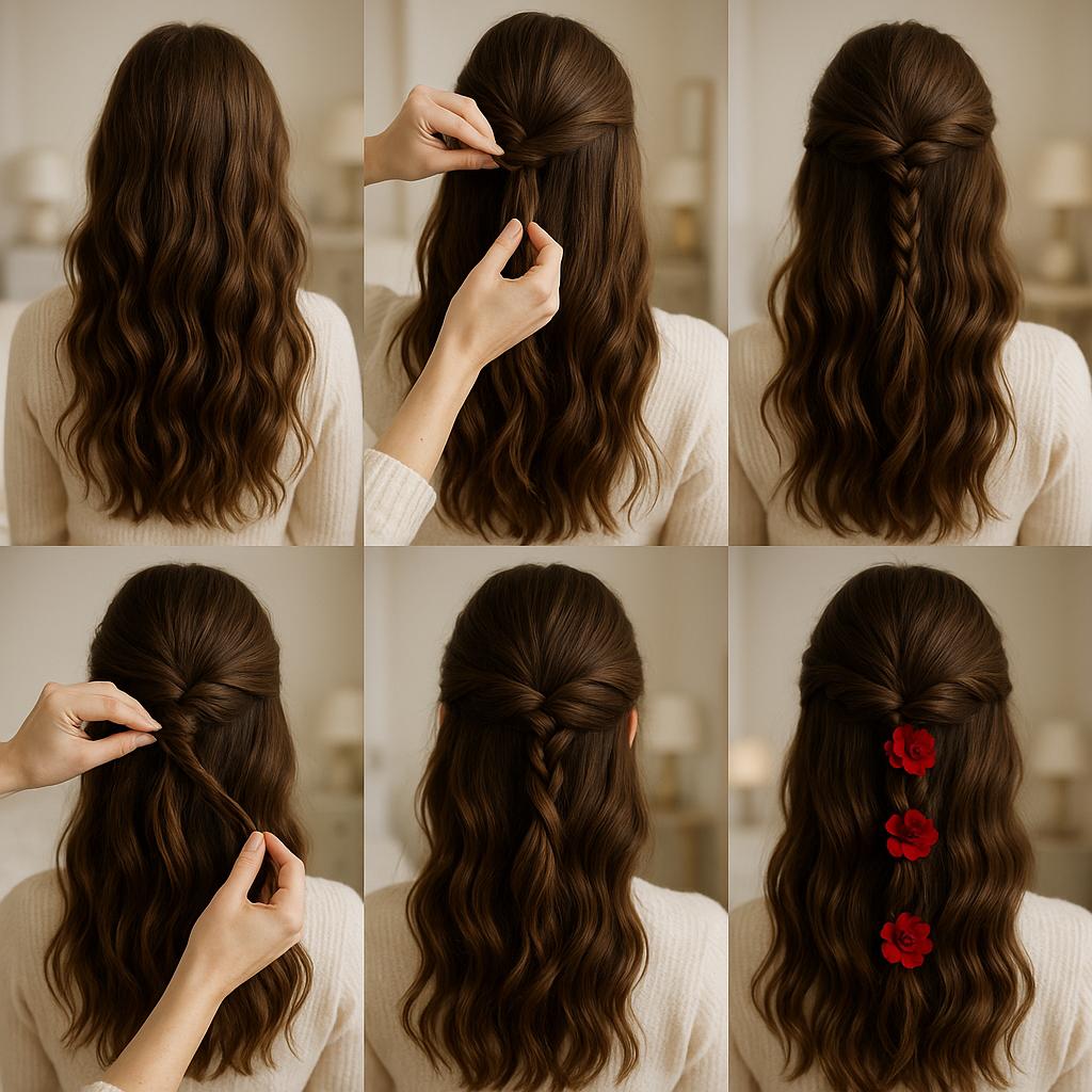 Ondas naturales con flores integradas
