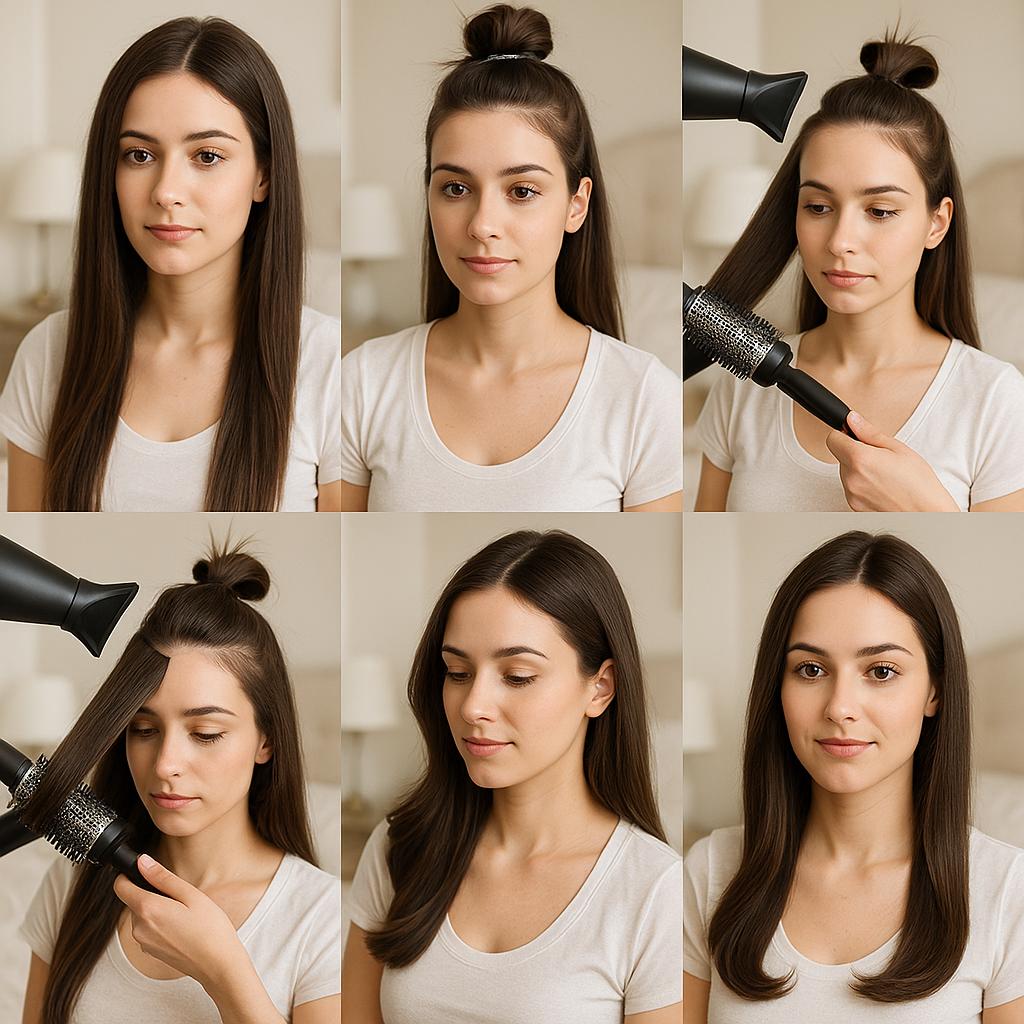 Cabello lacio con volumen en las puntas