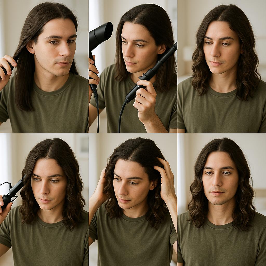 Cabello largo con ondas naturales