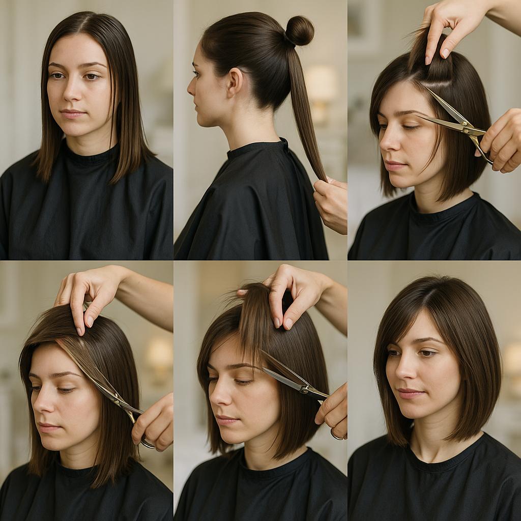 Bob largo en capas con flequillo lateral