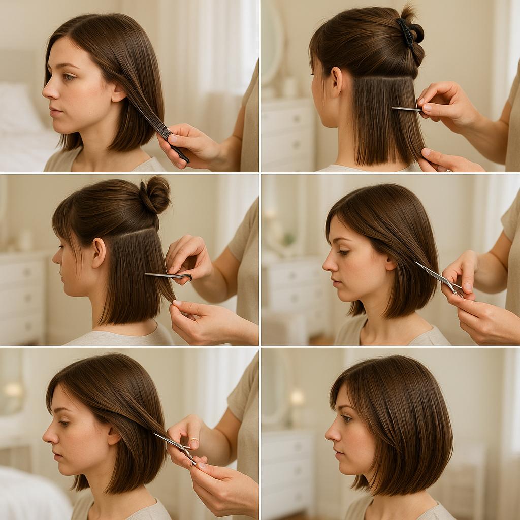 Bob mediano liso con capas desfiladas