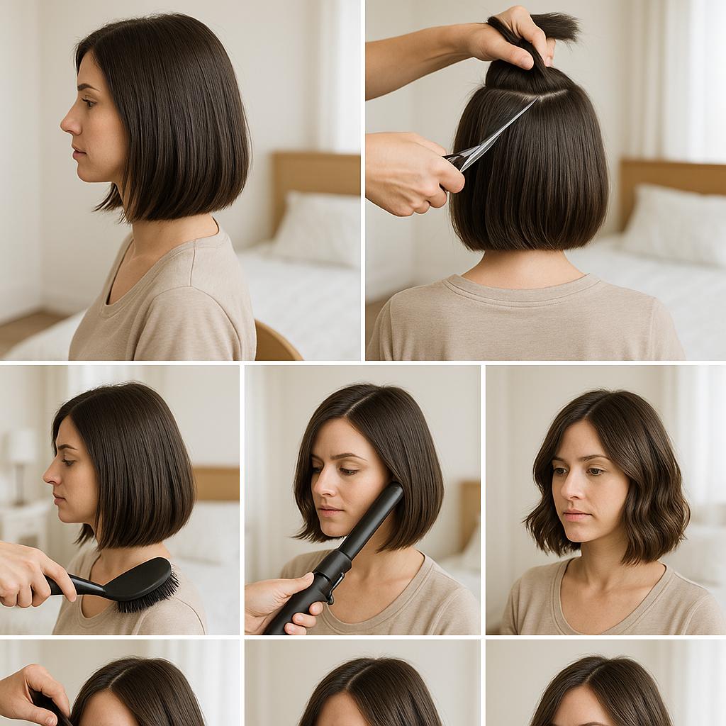 Bob mediano con capas y ondas suaves
