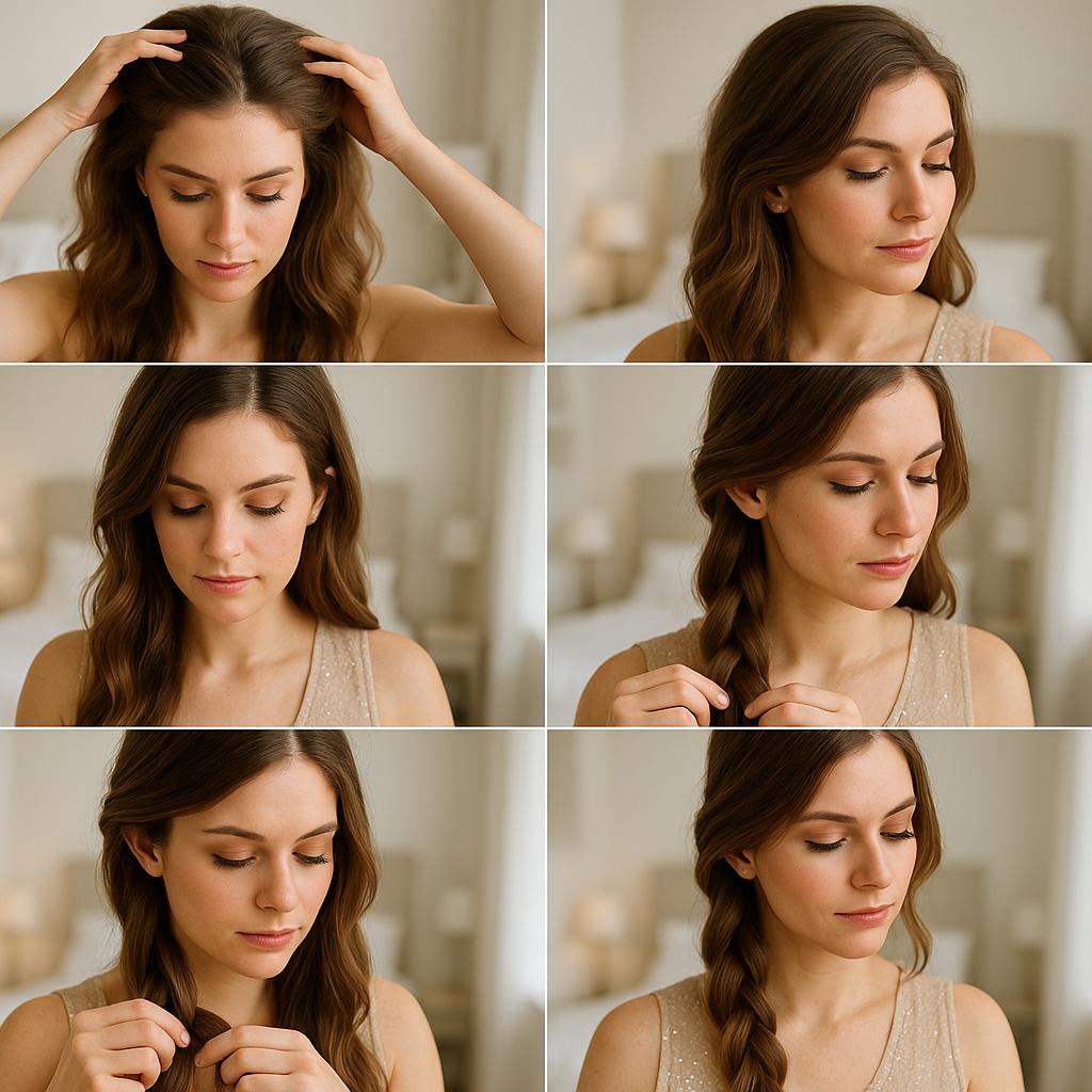 Trenza de lado con volumen natural