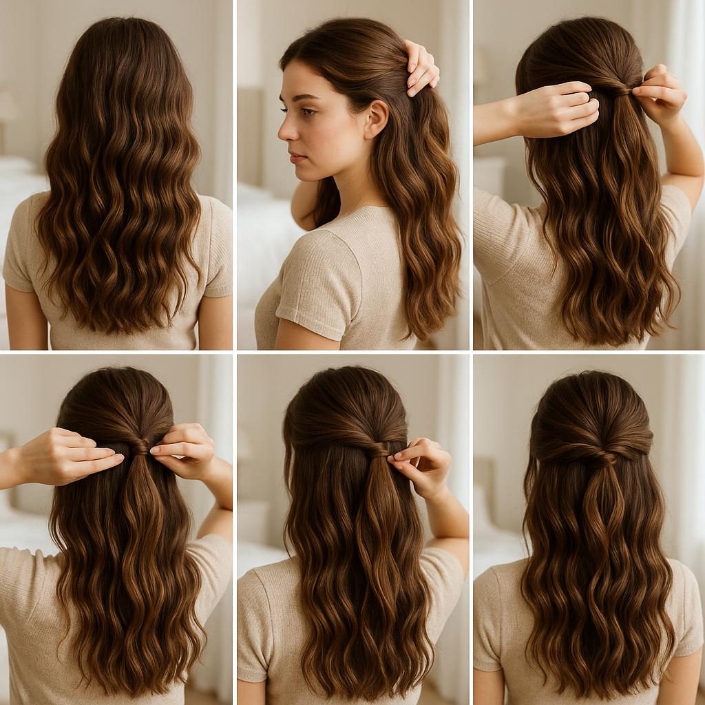 Semi recogido con ondas naturales