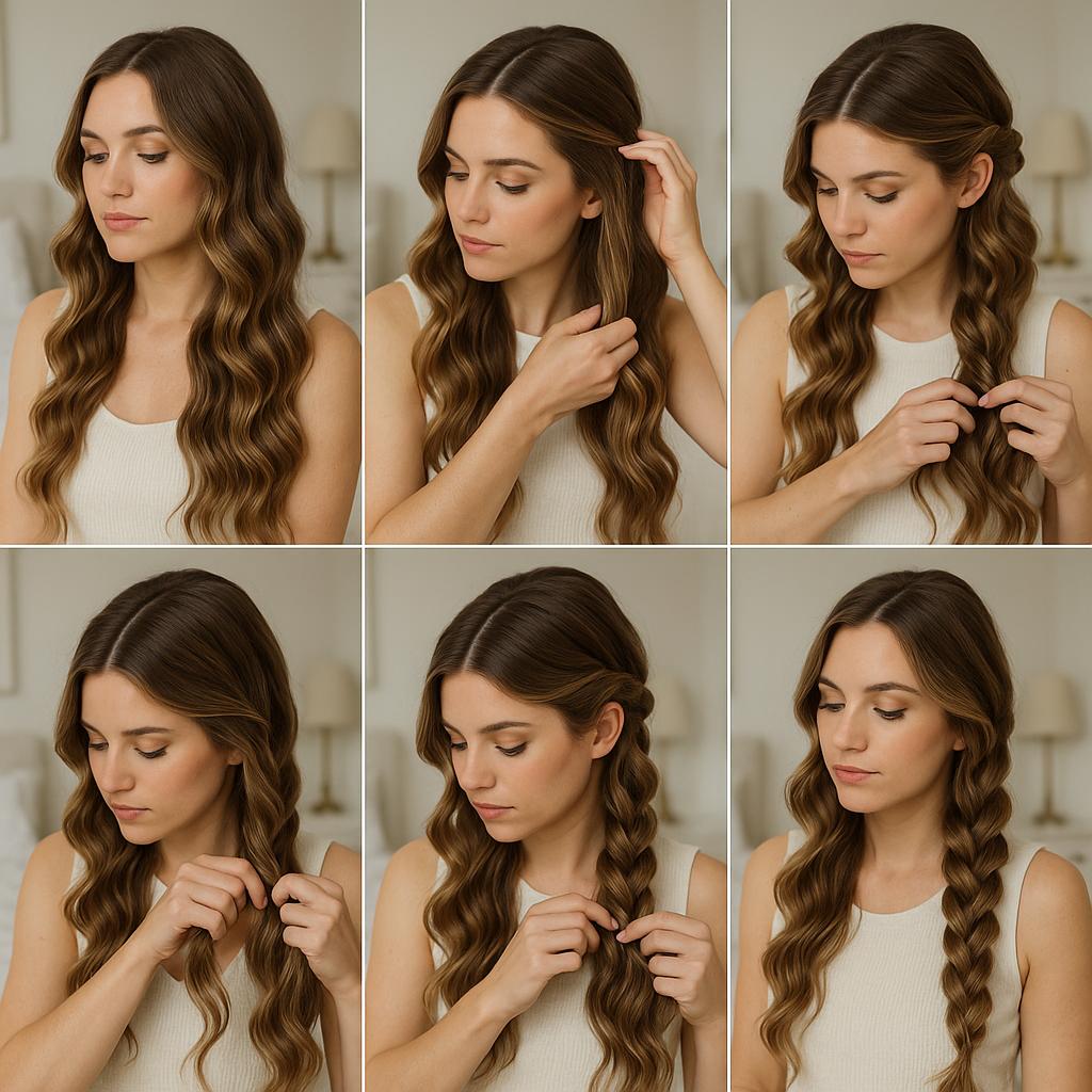 Trenza de lado con ondas naturales