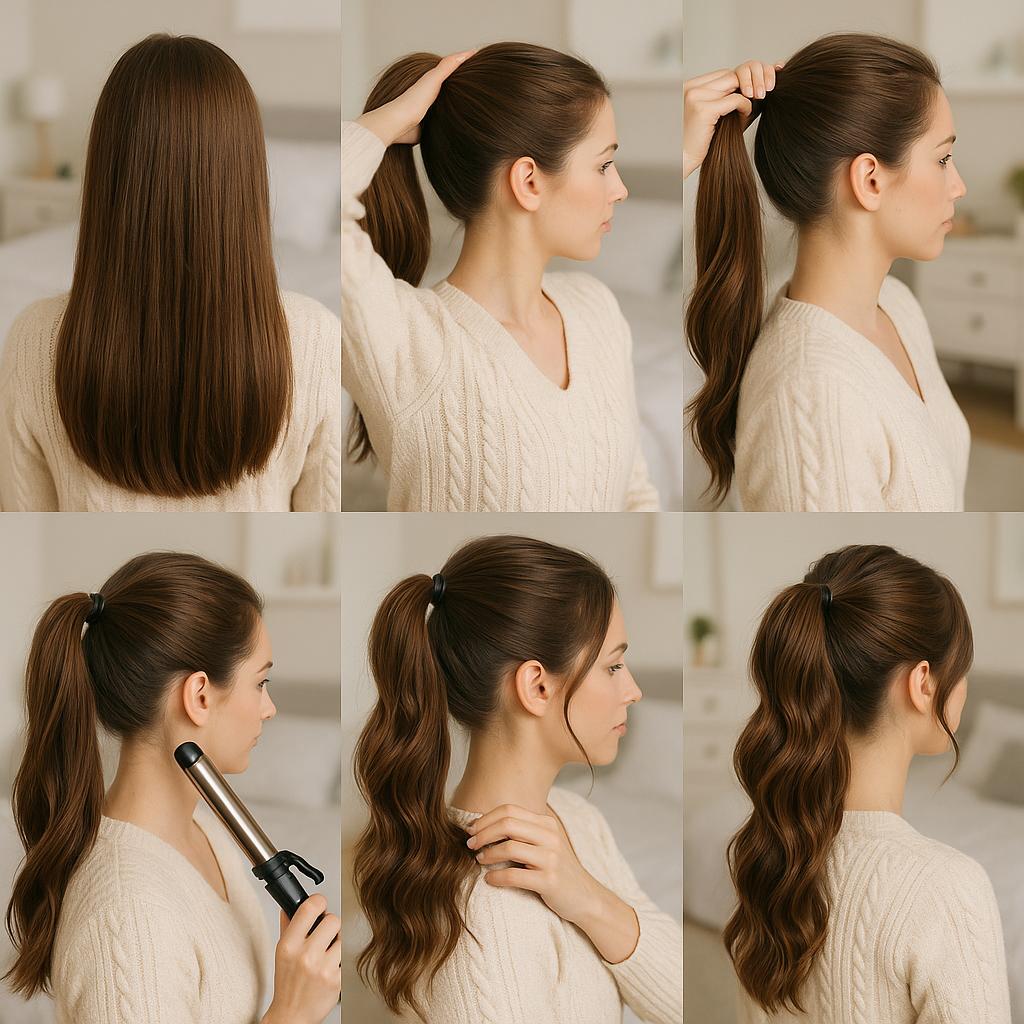 Coleta alta con ondas suaves