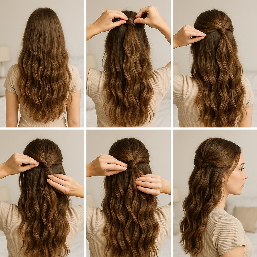 Semi recogido con ondas naturales