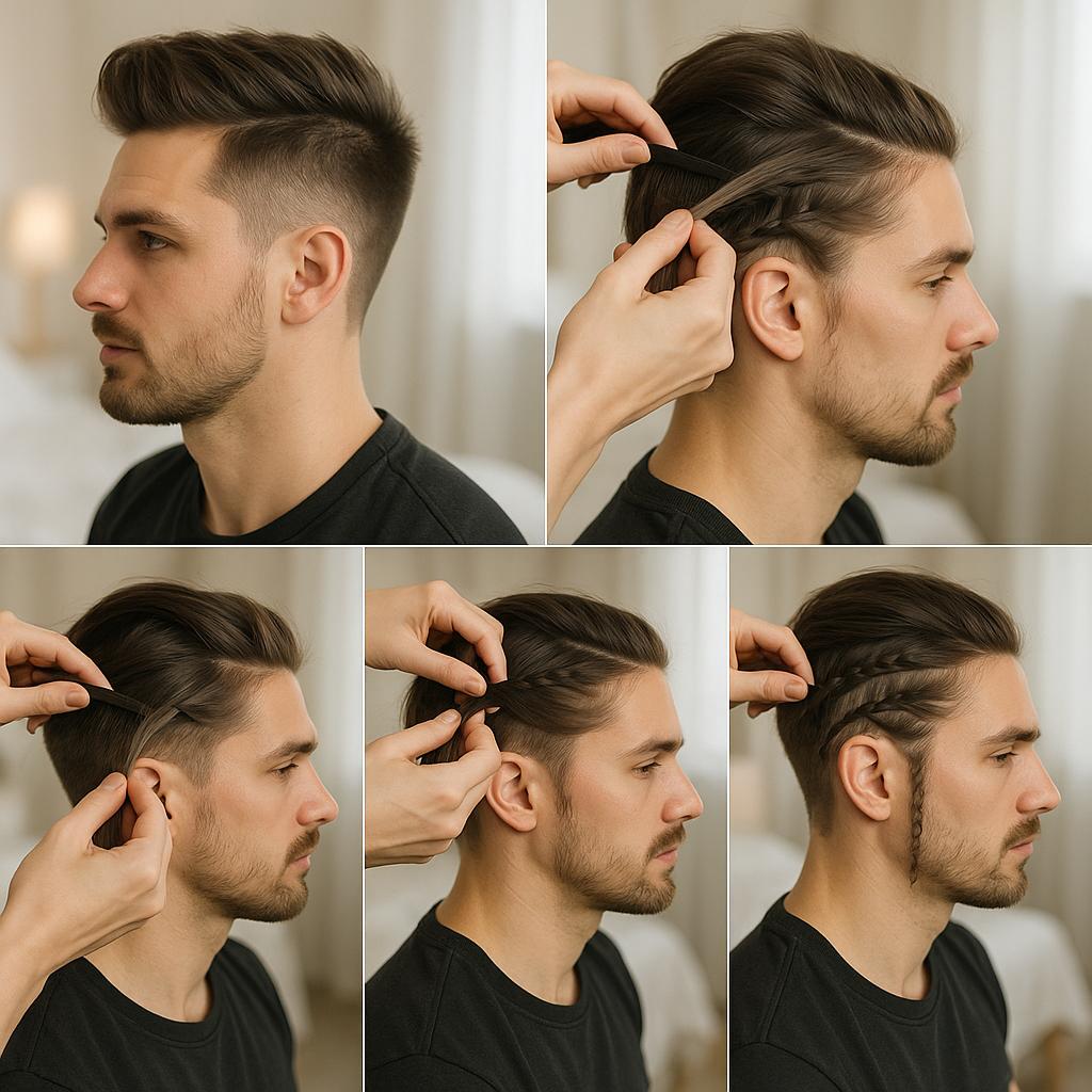 Pequeñas trenzas laterales con punta