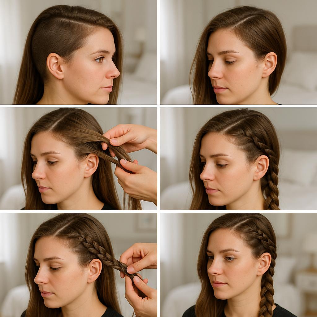 Trenza lateral con rapado bajo