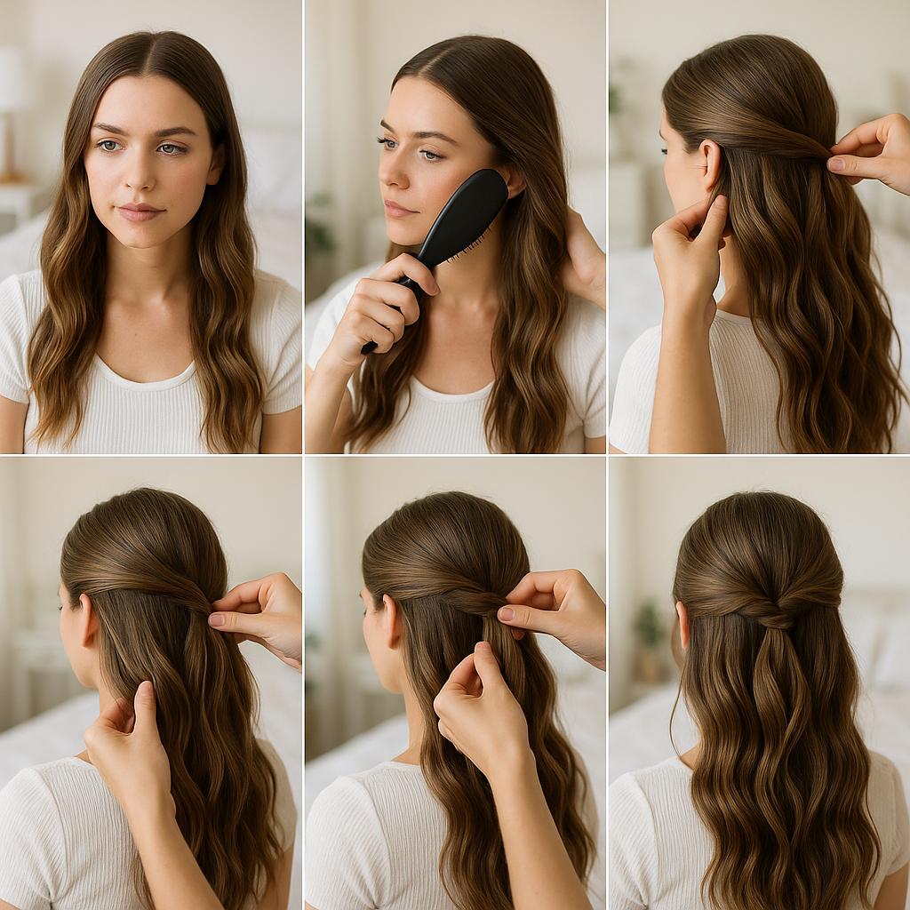 Semi recogido con ondas suaves