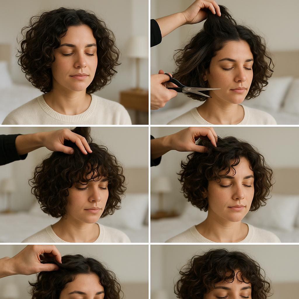 Corte bob rizado con textura marcada
