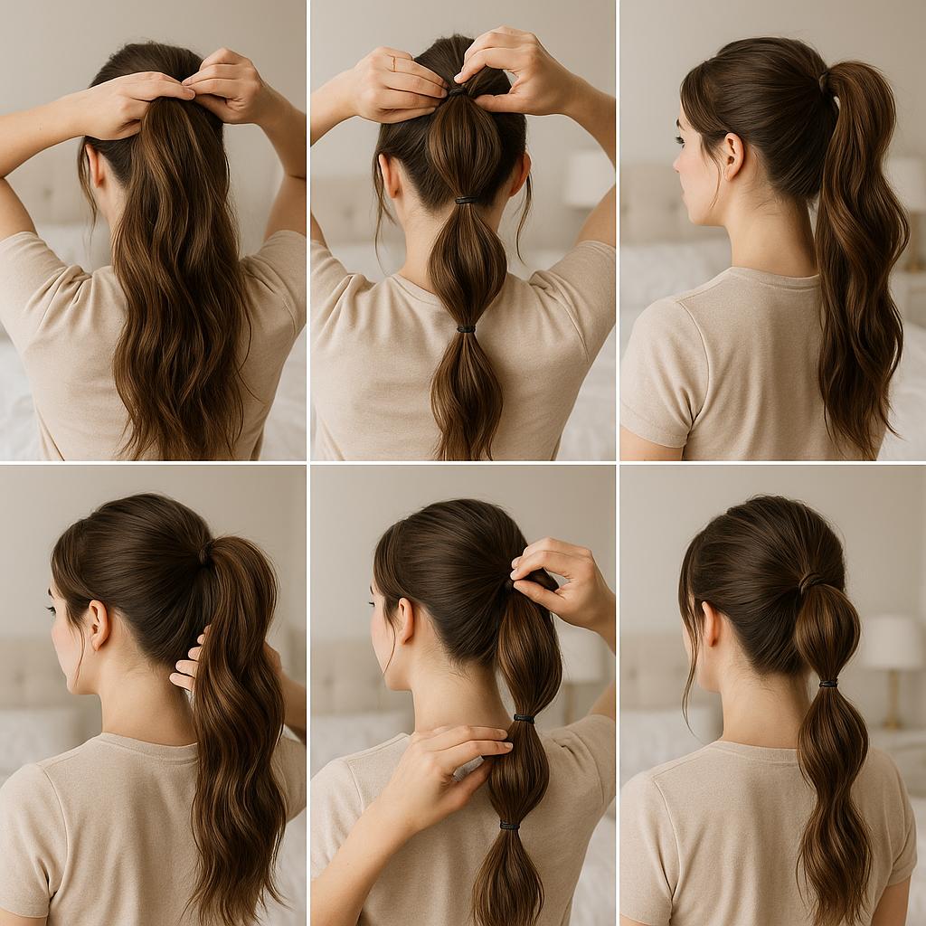 Moño burbuja con cabello suelto