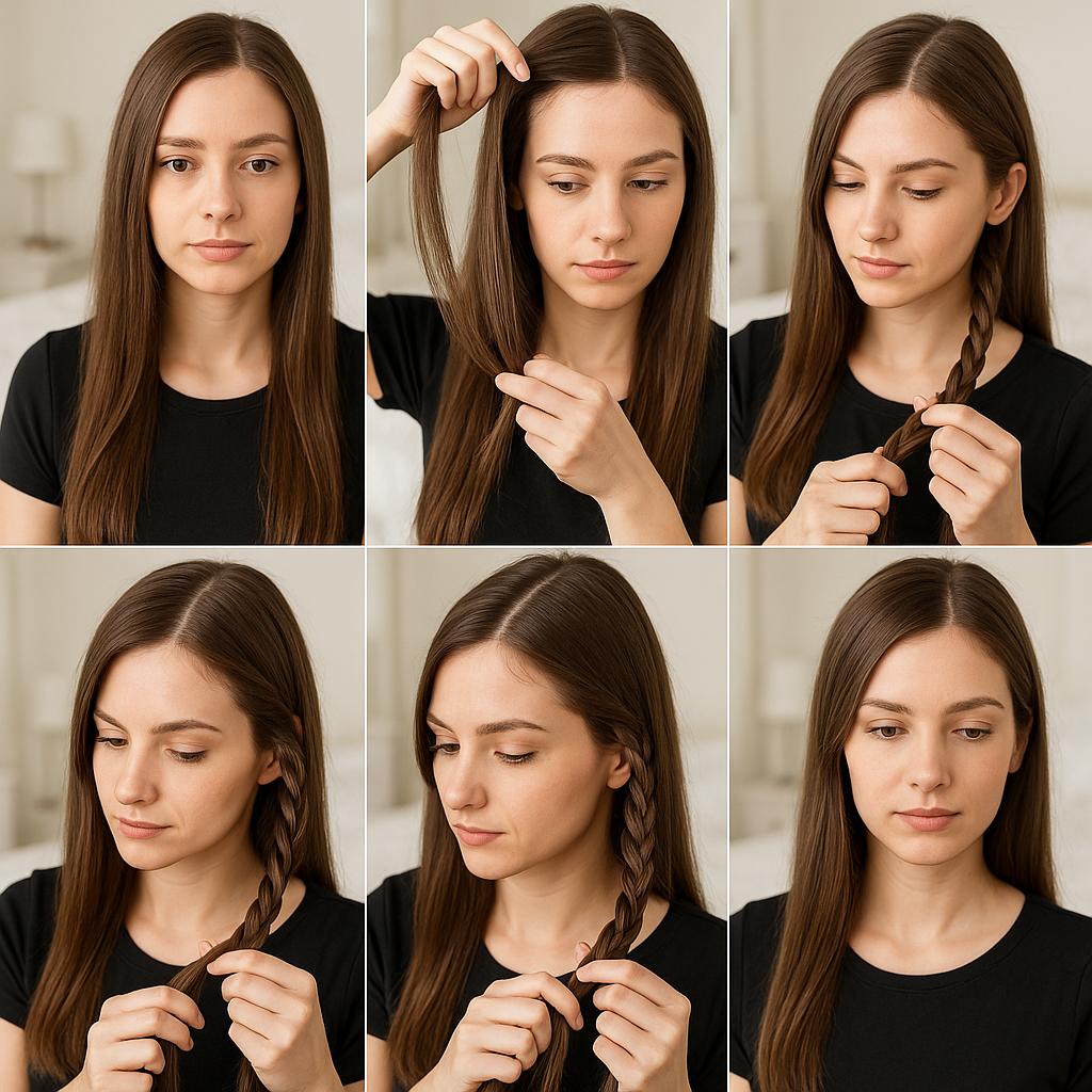 Cabello suelto con trenza lateral sutil