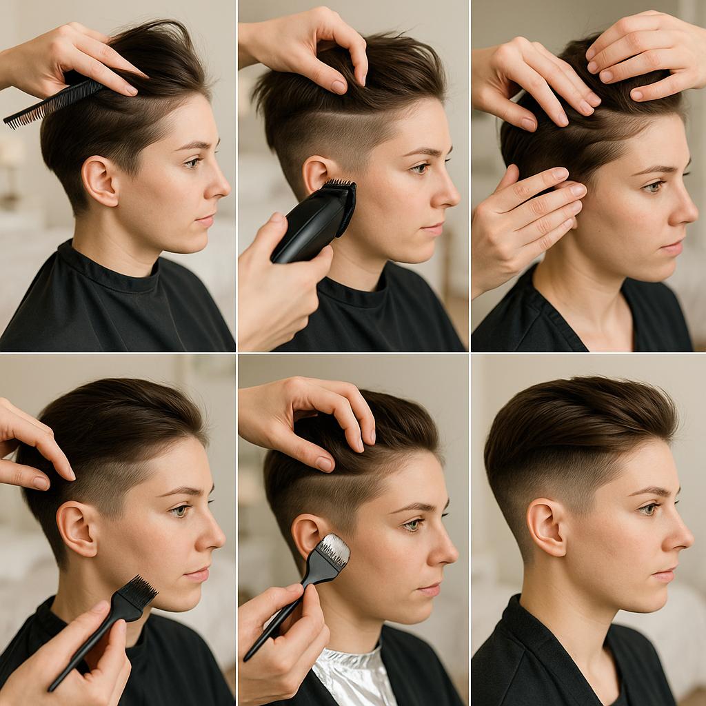 Corte undercut con detalles en color