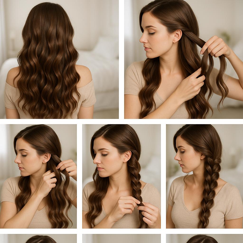 Trenza de lado con ondas sueltas