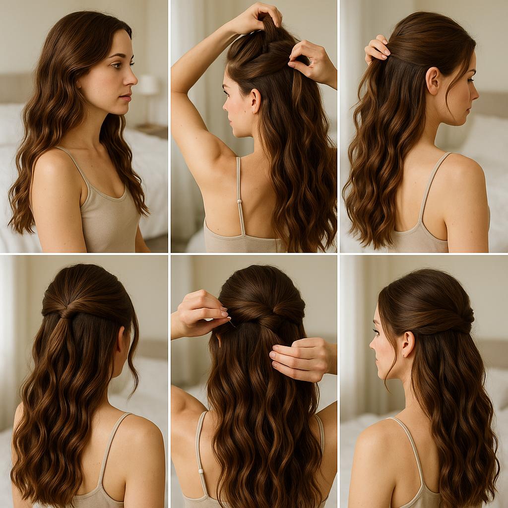 Semi recogido con ondas naturales