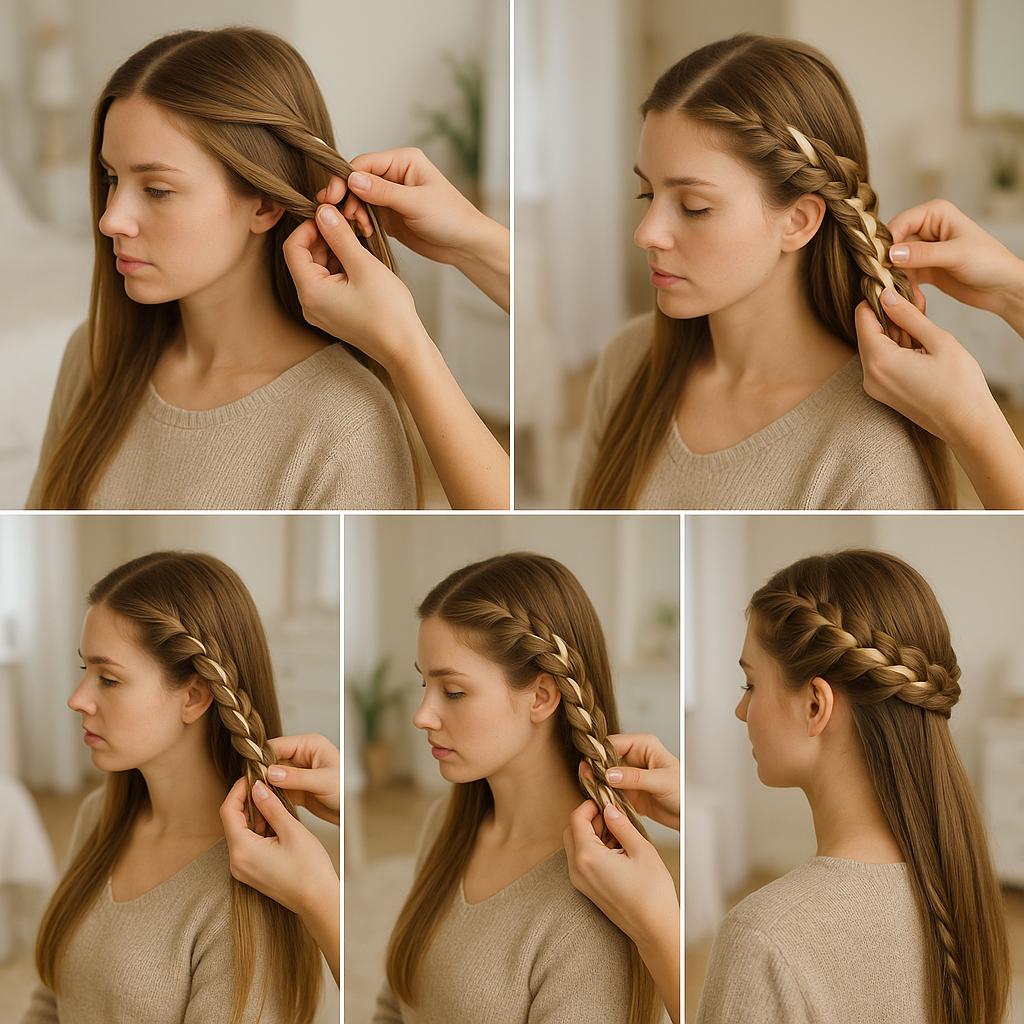 Trenza corona adornada con cintas